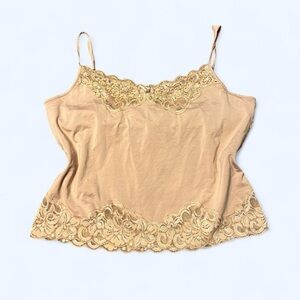 Y2K Gold Beaded Lace Cami by W.D.N.Y!